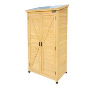 AXI Hugo armario Jardin de Madera Marron | armario exterior, Mueble exterior almacenaje / armario exterior Madera con 3 estantes fijos / 52x85x174 cm
