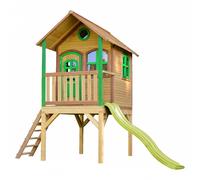 AXI Laura Casa infantil de Madera FSC con Tobogan amarillo | Casita de Juegos para ninos de Jardin / exterior | Parque infantil en Marron y Verde