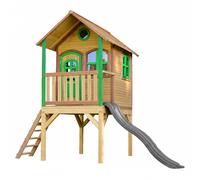 AXI Laura Casa infantil de Madera FSC con Tobogan Gris | Casita de Juegos para ninos de Jardin / exterior | Parque infantil en Marron y Verde