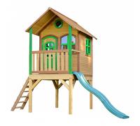 AXI Laura Casa infantil de Madera FSC con Tobogan Verde | Casita de Juegos para ninos de Jardin / exterior | Parque infantil en Marron y Verde
