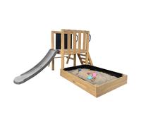 AXI Leah Mini parque infantil de madera con Tobogan gris / exterior, arenero, cocina de juguete y pizarra