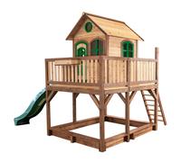 AXI Liam Casa infantil de Madera FSC con arenero y Tobogan Verde | Casita de Juegos para ninos de Jardin / exterior | Parque infantil en Marron y Verde