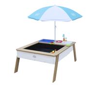 AXI Linda Mesa de agua y arena de Madera con Fregadero | Cocina de Juegos para ninos en Marron y Blanco con Sombrilla