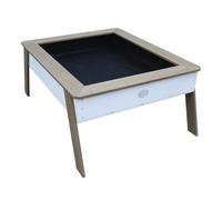AXI Linda Mesa de arena / Cama elevada con Lamina de Suelo | Cama elevada sobre Zancos para Jardin / Balcon / Terraza en Marron y Blanco | Tambien se puede utilizar como arenero para ninos