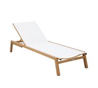 AXI Logan Tumbona en madera / aspecto crema | Garden Transat con estructura de aluminio ajustable en 5 posiciones | Tumbona para exterior / jardin
