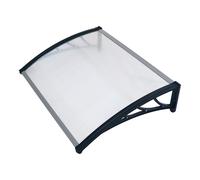 AXI Lux Marquesina para puertas de entrada y porches, negra | Cubiertas para ventanas - aluminio y policarbonato - 128 x 75 x 24 cm
