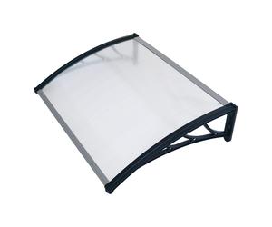 AXI Lux Marquesina para puertas de entrada y porches, negra | Cubiertas para ventanas - aluminio y policarbonato - 128 x 75 x 24 cm