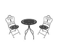 AXI Marilou Mesa y Silla Bistro, 2 Sillas 1 Mesa, Juego Bistro de Exterior Blanco, Romantico Antracita - Juego Bistro de Jardin, Mesa Bistro de Mosaico para Jardin/Balcon/Terraza.