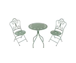 AXI Marilou Mesa y Silla Bistro, 2 Sillas 1 Mesa, Set Bistro Verde Pastel para exteriores, estilo Romantico - Set Bistro para Jardin, Mesa Bistro Mosaico para Jardin/Balcon/Terraza