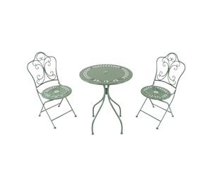 AXI Marilou Mesa y Silla Bistro, 2 Sillas 1 Mesa, Set Bistro Verde Pastel para Exteriores, Estilo Romantico - Set Bistro para Jardin, Mesa Bistro Mosaico para Jardin/Balcon/Terraza.