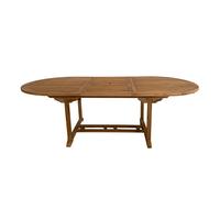AXI Marzi Mesa de jardin extensible de madera de teca, ovalada | Mesa de comedor resistente a la intemperie para jardin/terraza/exteriores | Para 8 personas | 180-240 x 120 x 75 cm