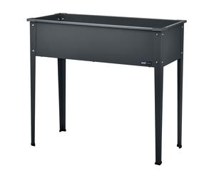 AXI Mesa de cultivo de metal antracita | Macetero elevado con patas para jardin / balcon / terraza | 100 x 30 x 80 cm