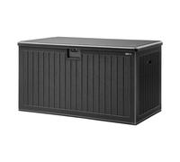 AXI Mike Baul exterior de plastico, negro, 600 litros | Caja de almacenamiento exterior para cojines con fondo | arcon Jardin / impermeable - 141 x 72 x 72,5 cm