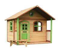 AXI Milan Casa Infantil de Madera FSC en Marron y Verde | Casita de Juegos para ninos de Jardin/Exterior con Ventanas y Veranda-