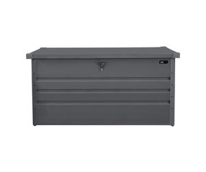 AXI Miles Baul exterior de metal - 400L, antracita - arcon exterior con base y cerradura - arcon Jardin para herramientas de jardineria, cojines - 132x60x62cm