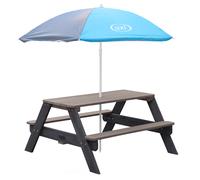 AXI Nick Mesa de picnic de madera para ninos | Mesa para ninos en gris con parasol para el jardin