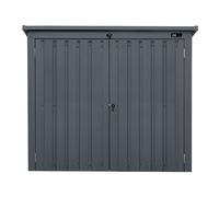 AXI Oscar Cobertizo para Contenedor de Basura metalica antracita/acero galvanizado impermeable - Cubos de basura ocultos para exterior para 2 contenedores - Max. 240L - Cobertizo de almacenamiento