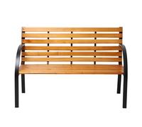 AXI Otis Banco de jardin de madera - estructura de acero negro mate - Madera de cedro - Banco de jardin de 2 plazas - Banco de exterior o interior - Banco de exterior 122x60x83 cm