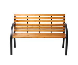 AXI Otis Banco de jardin de madera - estructura de acero negro mate - Madera de cedro - Banco de jardin de 2 plazas - Banco de exterior o interior - Banco de exterior 122x60x83 cm