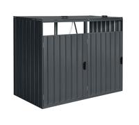 AXI Owen Cobertizo para Contenedor de Basura metalica antracita/acero galvanizado impermeable - Cubos de basura ocultos para exterior para 2 contenedores - Max. 240L/480L