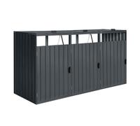 AXI Owen Cobertizo para Contenedor de Basura metalica antracita/acero galvanizado impermeable - Cubos de basura ocultos para exterior para 3 contenedores - Max. 240L/720L