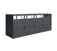 AXI Owen Cobertizo para Contenedor de Basura metalica antracita/acero galvanizado impermeable - Cubos de basura ocultos para exterior para 4 contenedores - Max. 240L/960L