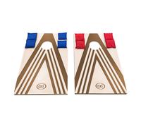 AXI Plus Set de juego de Cornhole con 2 mesas - Juego de lanzamiento de bolsas para exterior/interior - Con 8 bolsitas y bolsa de transporte - Mesa plegable de madera - 91 x 60 cm