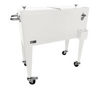 AXI Retro nevera sobre ruedas - Blanca - nevera vintage - Capacidad mAXIma 76 litros - nevera de acampada o jardin - Frigorifico sobre ruedas