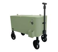 AXI Retro Refrescador Verde | Carrito / nevera / nevera con ruedas - 76 litros | nevera movil para el jardin / exterior