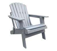 AXI Rosalie Silla adirondack de madera, plegable, color gris | Tumbona de jardin / 100 % madera de abeto hemlock para 1 persona con reposabrazos y respaldo alto | 75,5 x 86,5 x 85 cm