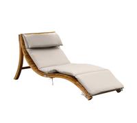 AXI Salina Tumbona de madera | Tumbona con techo extraible para jardin | Tumbona doble con techo para el sol en color beige