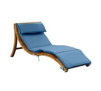 AXI Salina Tumbona de madera | Tumbona con techo extraible para jardin | Tumbona doble con techo para el sol en color azul