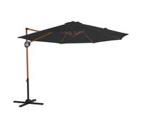AXI Solea Sombrilla redonda Diam 300 cm, madera/gris | Para jardin/terraza, tejido anti-uV, indice uPF 30+ | Base en cruz, funda protectora incluida | inclinable, giratoria a 360Grados