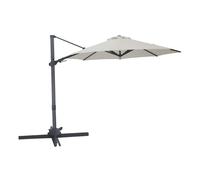 AXI Solis Sombrilla descentrada Diam 300 cm, antracita/beige | Para jardin / terraza con estructura con recubrimiento en polvo | Base en cruz y funda protectora incluidas | inclinable y giratoria a 36
