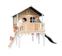AXI Sophie Casa infantil de Madera FSC con Tobogan Gris | Casita de Juegos para ninos de Jardin / exterior | Parque infantil en Marron y Blanco