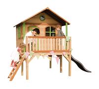 AXI Sophie Casa infantil de Madera FSC con Tobogan Gris | Casita de Juegos para ninos de Jardin / exterior | Parque infantil en Marron y Verde