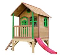 AXI Tom Casa infantil de Madera FSC con Tobogan Rojo | Casita de Juegos para ninos de Jardin / exterior | Parque infantil en Marron y Verde