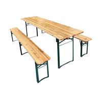AXI Toon Conjunto de Mesa y Bancos de cerveceria, de Acero y Madera | Set Plegables de Picnic | para Exterior/Jardin - 220 x 60 x 76 cm