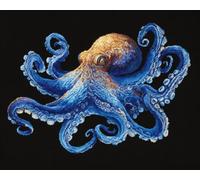 AxiangziK 11CT Diy Kits De Bordado Punto Cruz Animal Pulpo De Fantasía Kit De Bordado Con Estampado De Punto De Cruz Contado, Juego De Manualidades De Bordado Para Decorar El Hogar 60x80cm