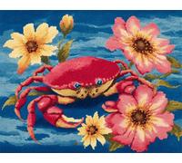 AxiangziK 11CT Diy Kits De Bordado Punto Cruz Cangrejo De Dibujos Animados Kits De Punto De Cruz Estampado, Juego De Bordado, Arte De Bordado A Mano Para Principiantes, Adultos 60x80cm