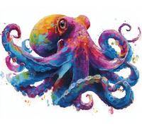 AxiangziK 11CT Kit De Bordado Estampado Animal Pulpo De Fantasía Kits De Punto De Cruz Estampado, Juego De Bordado, Arte De Bordado A Mano Para Principiantes, Adultos 60x80cm