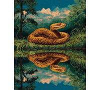 AxiangziK 11CT Kit De Bordado Estampado Animales De Serpiente Retro Kits De Punto De Cruz, Juego De Bordado Estampado Contado Con Agujas, Tijeras, Enhebradores Para Adultos Principiantes 60x80cm