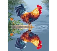 AxiangziK 11CT Kit De Punto De Cruz Con Estampado Gallo Colorido Animal Kits De Punto De Cruz Estampado, Juego De Bordado, Arte De Bordado A Mano Para Principiantes, Adultos 60x80cm