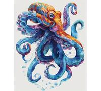 AxiangziK 11CT Kit De Punto De Cruz Con Estampado Pulpos Coloridos Juego De Bordado Preimpreso, Arte De Bordado A Mano Para Bricolaje, Kits De Punto De Cruz Estampado Para Principiantes 60x80cm