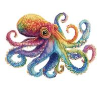 AxiangziK 11CT Kits De Punto De Cruz Pulpos Coloridos Kit De Bordado Con Estampado De Punto De Cruz Contado, Juego De Manualidades De Bordado Para Decorar El Hogar 60x80cm