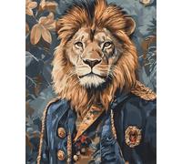 AxiangziK Animal Diy Kit Alfombra Gancho De Pestillo Un León Con Ropa Kits Para Hacer Alfombras Con Aguja De Pestillo Kit Para Hacer Tapiz，Personas Mayores Y Aficionados Al Bricolaje 3D. 39x55in