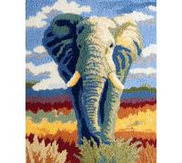 AxiangziK Animal Diy Kit Cojin Gancho De Pestillo Retrato De Elefante Kit Para Hacer Alfombras Con Aguja De Pestillo，Juego De Manualidades Diy，Cojín De Tapiz，Patrones Preimpresos 35x46in