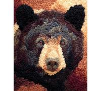 AxiangziK Animal Diy Kit Cojin Gancho De Pestillo Retrato De Oso Kits Para Alfombras Con Aguja De Pestillo，Kit De Ganchillo Para Principiantes，Juego De Tapiz Con Lienzo Impreso，Regalo 20x15in