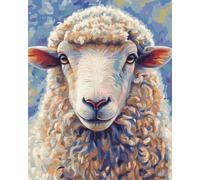AxiangziK Animal Diy Kit Cojin Gancho De Pestillo Retrato De Oveja Kit Para Hacer Alfombras Con Aguja De Pestillo，Diy Para Hacer Tapiz，Kits De Bordado De Punto De Cruz，Manualidades De Costura 20x15in