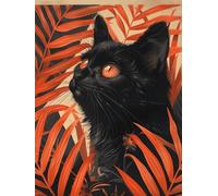 AxiangziK Animal Diy Kit Gancho De Pestillo Gato Y Hojas Kits Para Hacer Alfombras Diy Para Principiantes，Juego De Tapices，Alfombra Bordada，Felpudo，Regalo 23x35in